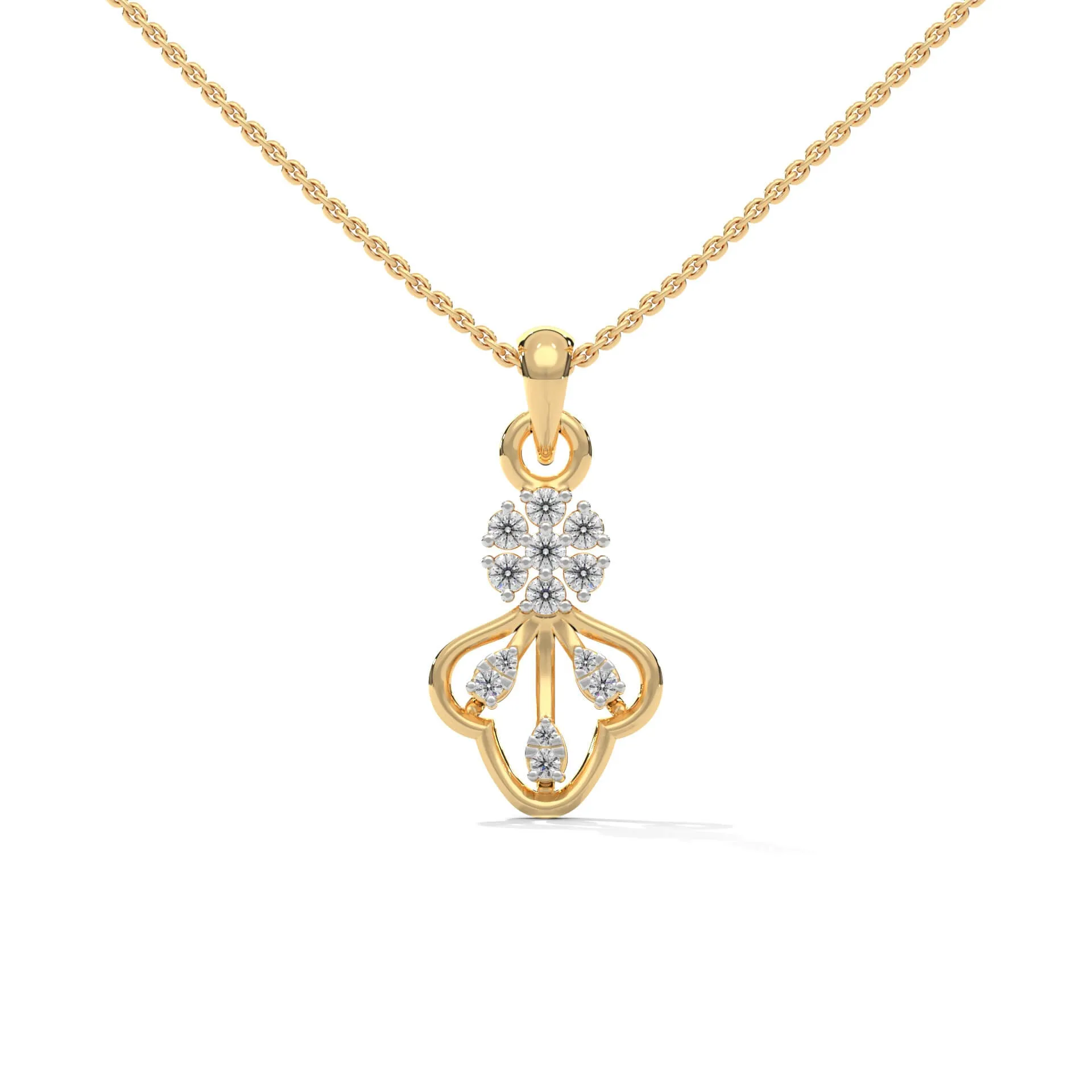 Trisha Silver Pendant with Chain | 22KT Gold Vermeil