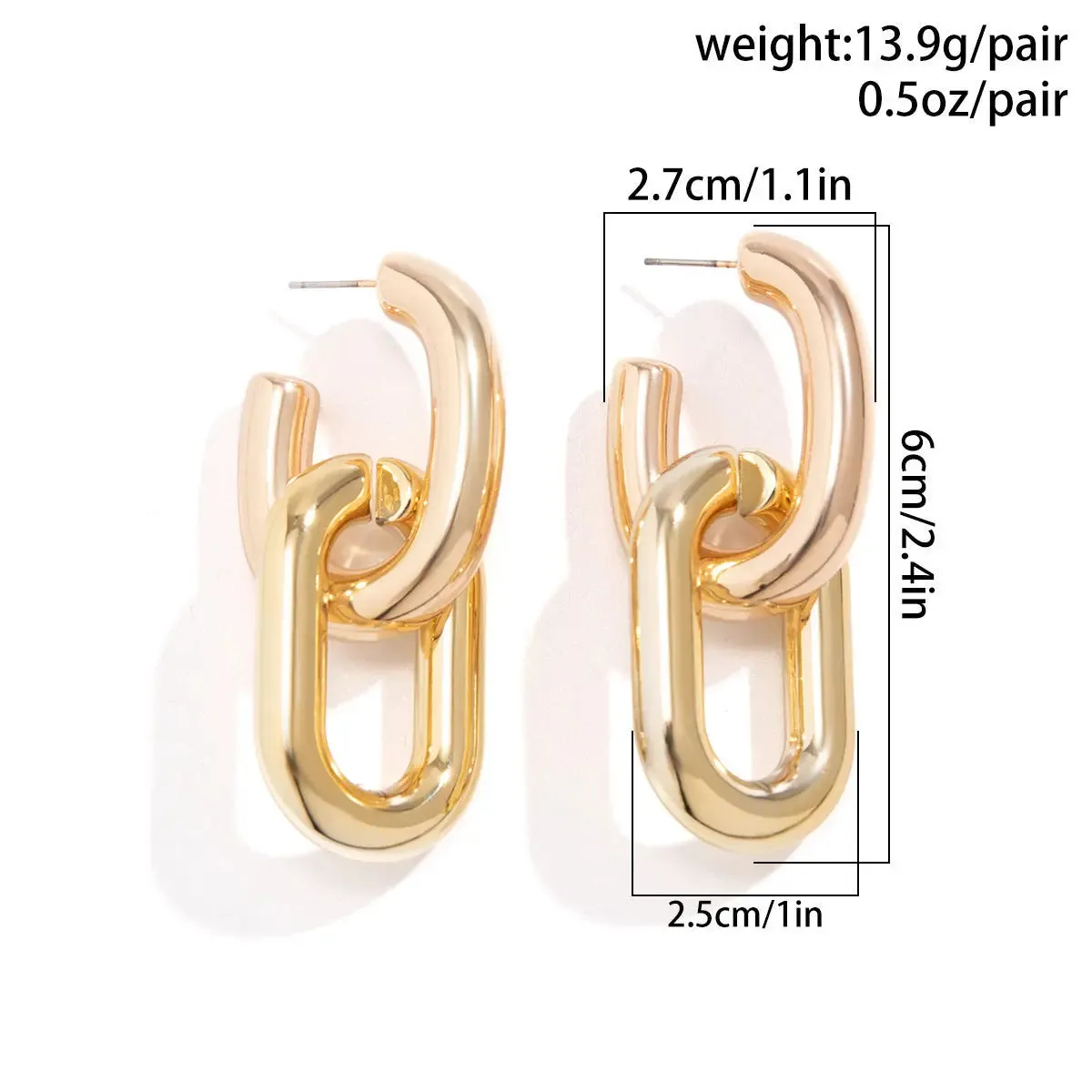 U-Shaped Metallic Chain Earrings