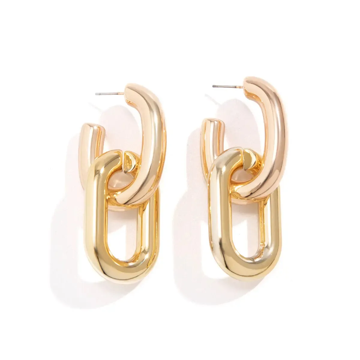 U-Shaped Metallic Chain Earrings