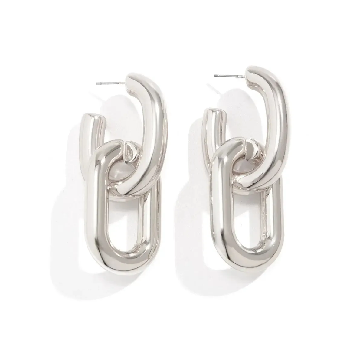 U-Shaped Metallic Chain Earrings